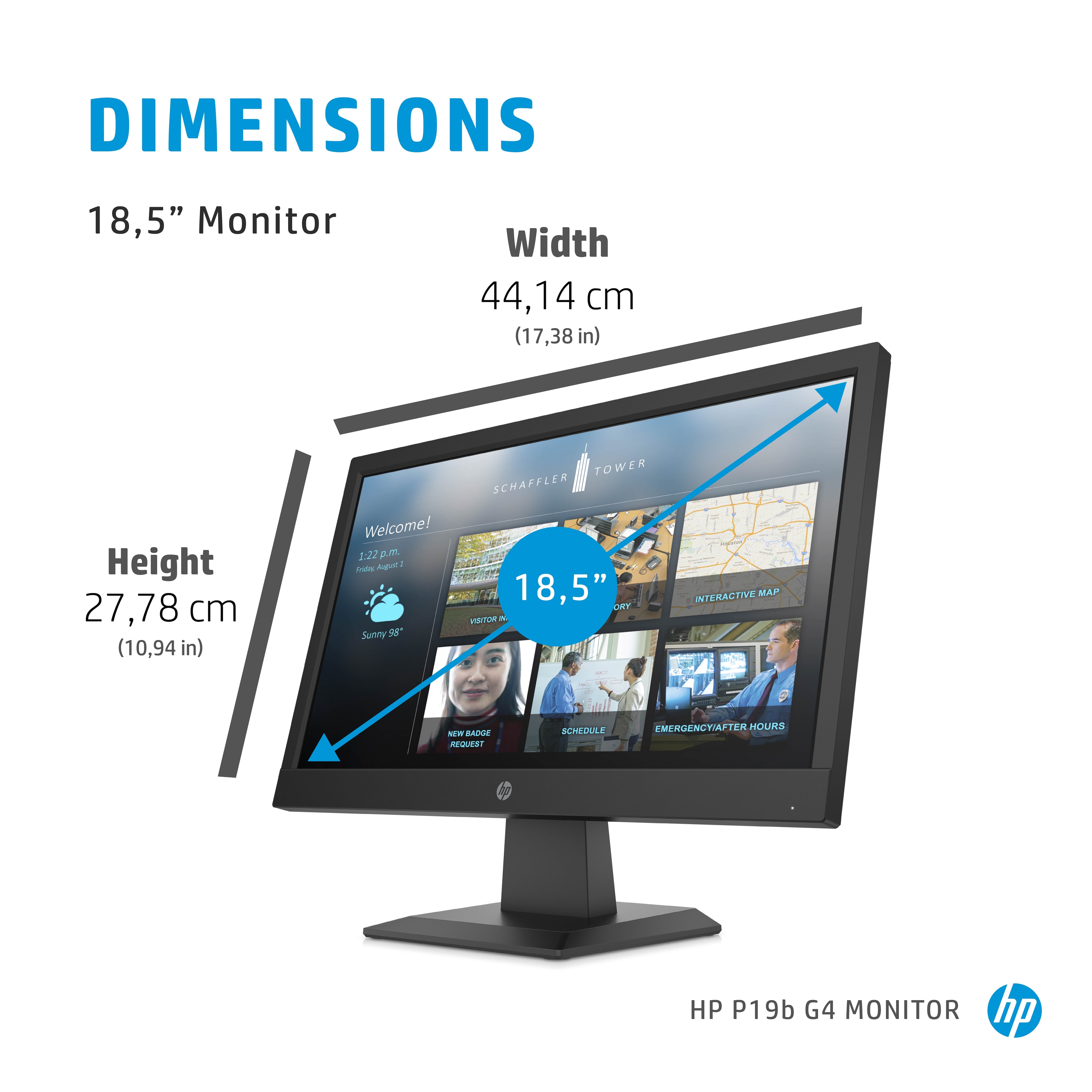 HP P19B G4 Monitor Money Monitor 47 cm (18,5 ") 1366 x 768 pixels wxga LED noir