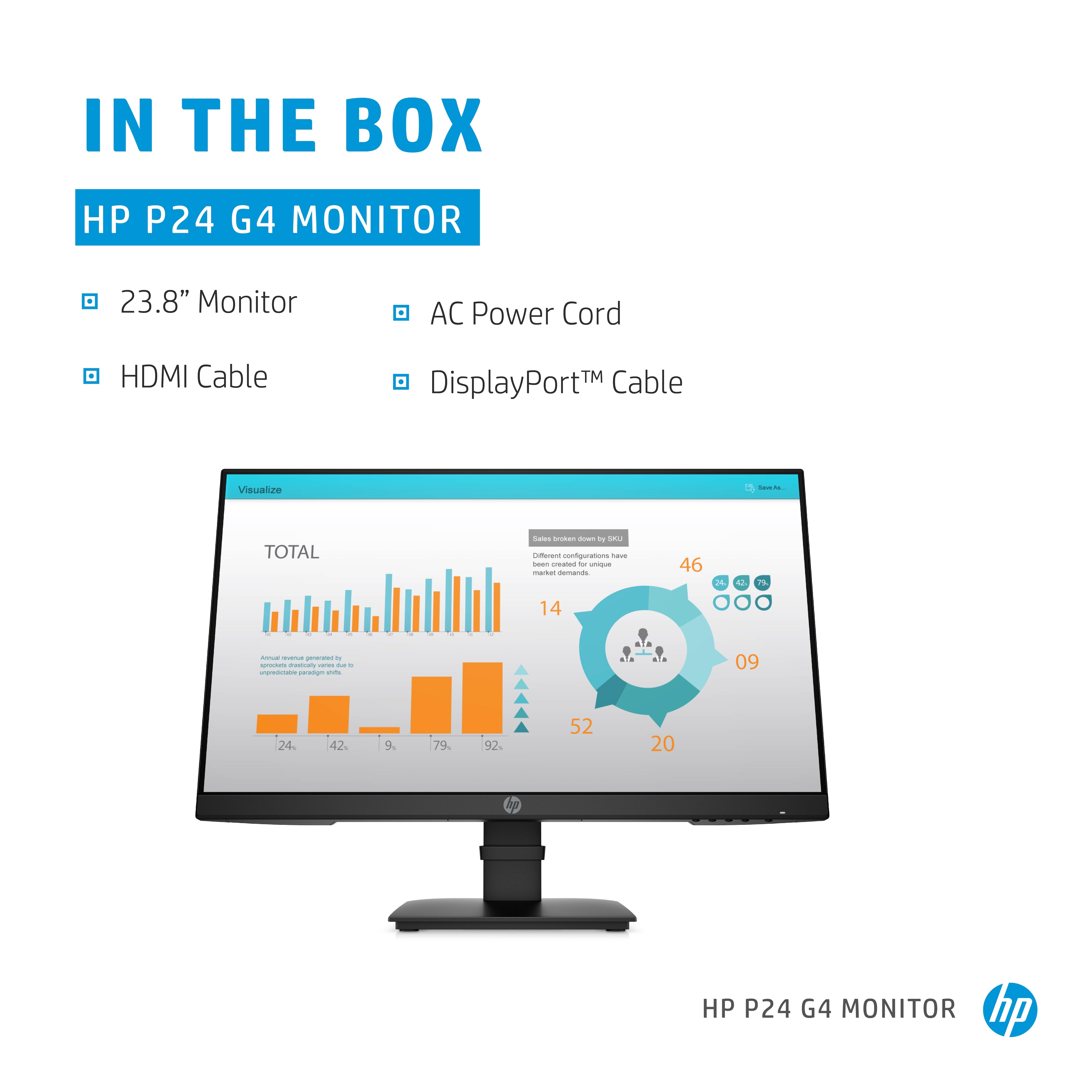 Écran HP P24 G4 60,5 cm (23,8" 1920 x 1080 pixels Full HD 1A7E5AA#ABB 