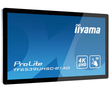 iiyama TF6539UHSC-B1AG Écran plat interactif 165,1 cm (65") LCD 500 cd/m² 4K Ultra HD Noir Tactile 