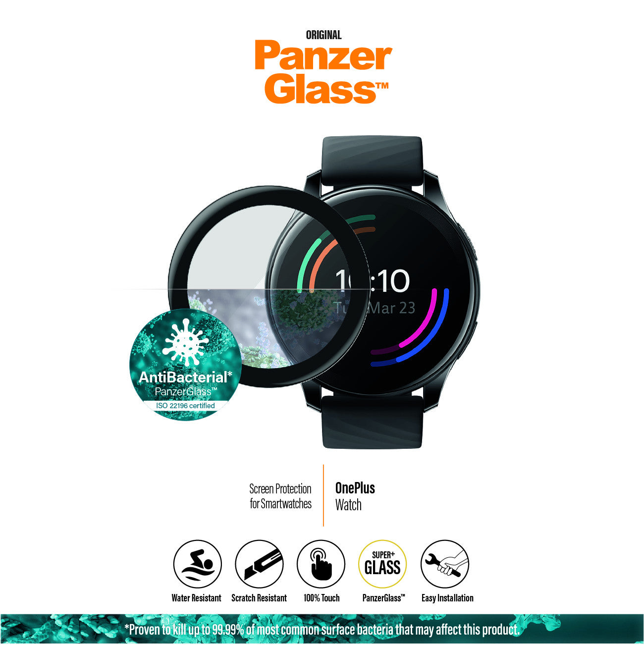 Montre PanzerGlass OnePlus Noir Antibactérien PZ-3657