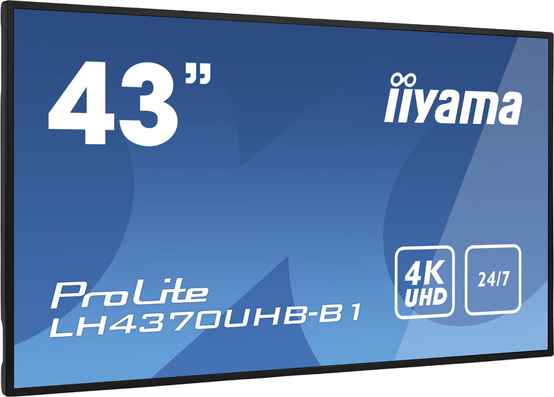 iiyama LH4370UHB-B1 image journal Écran plat de signalisation numérique 108 cm (42.5") VA 700 cd/m² 4K Ultra HD Noir Type de processeur Android 9.0 24/7