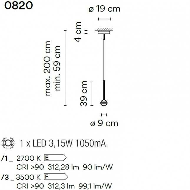 Vibia Algorithm Lampe à suspension LED Vibia Algorithm 0820 082018/1A