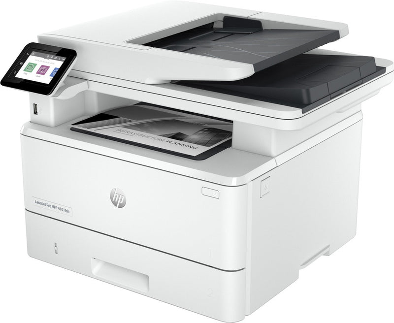 HP LaserJet Pro MFP 4102fdn printer, Black and white, Printer for Small and Medium Businesses, Print, copy, scan, fax, Instant Ink Compatible; print from phone or tablet; Automatic document feeder; Double-sided printing