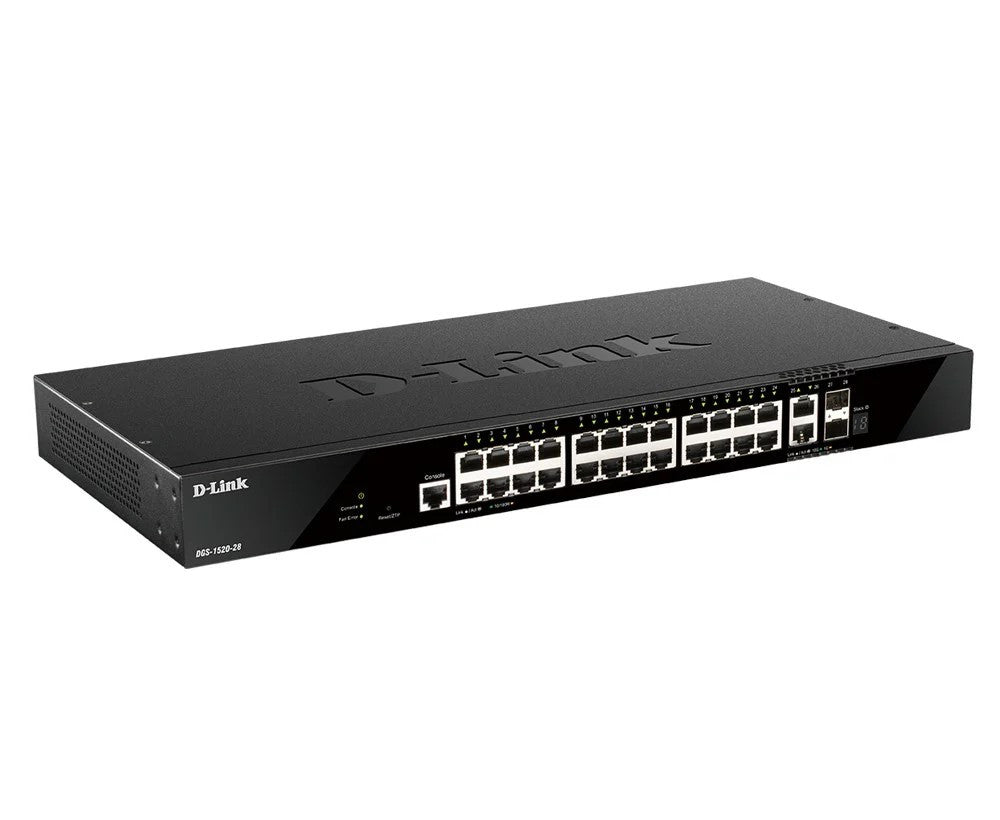 D-Link DGS-1520-28/E commutateur réseau Géré L3 10G Ethernet (100/1000/10000) 1U Noir