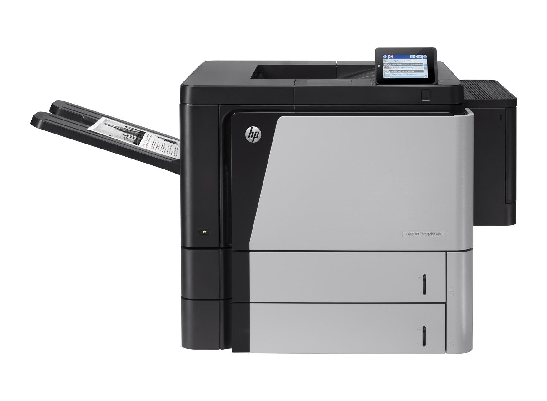 Imprimante HP LaserJet Enterprise M806dn, Noir et blanc, Imprimante professionnelle, Impression, Impression via le port USB avant ; Impression recto-verso