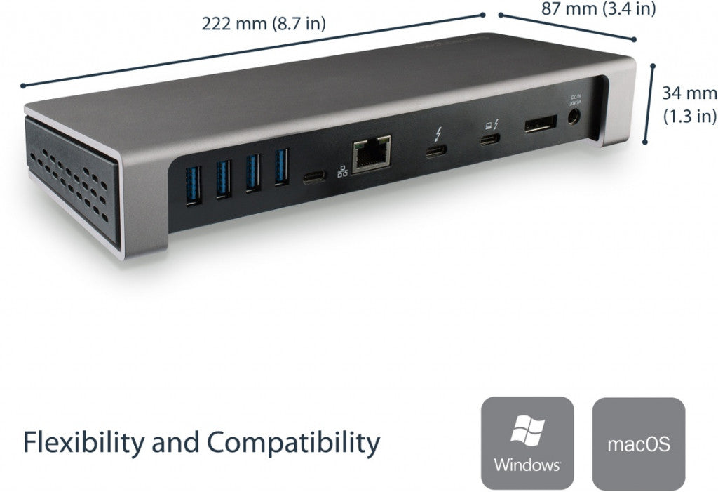 STARTECH Dock éclair 3 3.5MM Startech TB3DOCK2DPPU 