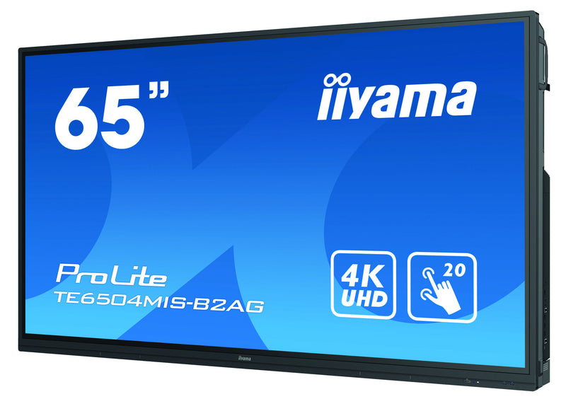 iiyama TE6504MIS-B2AG journal photo Écran plat interactif 165,1 cm (65") IPS WiFi 350 cd/m² 4K Ultra HD Noir Écran tactile Type de processeur Android 