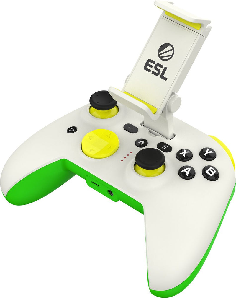 Manette de jeu RiotPWR ESL vert, blanc, jaune Lightning manette de jeu iOS