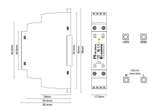 Alimentation Lunatone PS 24V 300MA 24166012-24HS