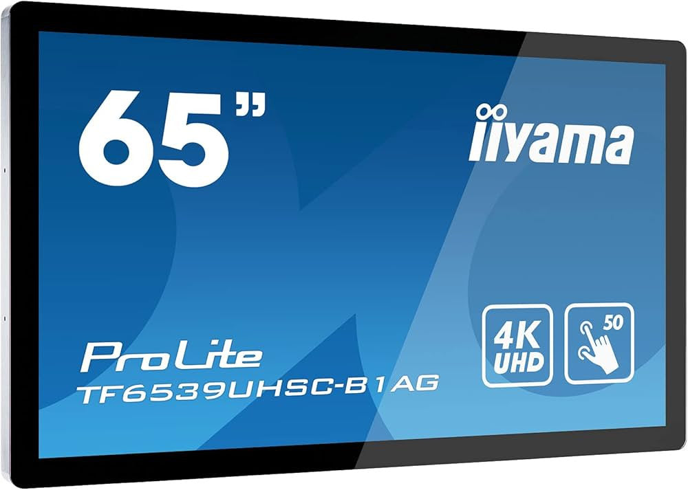 iiyama TF6539UHSC-B1AG Écran plat interactif 165,1 cm (65") LCD 500 cd/m² 4K Ultra HD Noir Tactile 