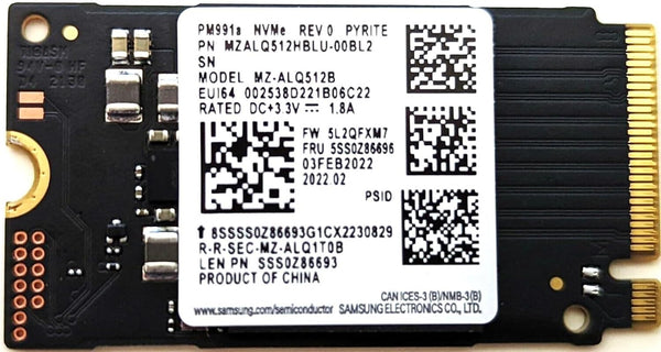 SAMSUNG SSD PM991A 256 Go M.2 2242 MZALQ512HBLU-00BL2