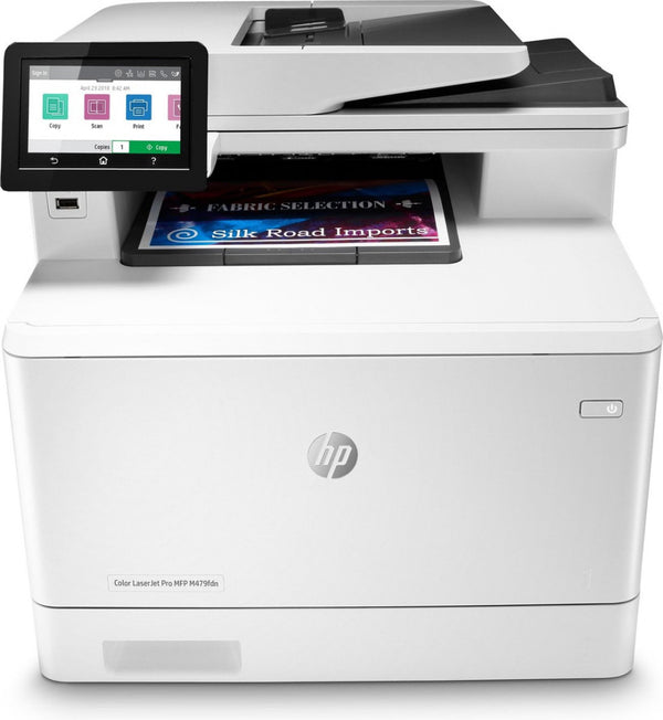 HP Color LaserJet Pro MFP M479fdn, impression, copie, numérisation, télécopie, courrier électronique, numérisation vers courrier électronique/PDF ; Impression recto verso ; Chargeur automatique de documents de 50 feuilles sans gondolage