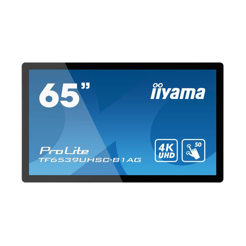 iiyama TF6539UHSC-B1AG Écran plat interactif 165,1 cm (65") LCD 500 cd/m² 4K Ultra HD Noir Tactile 